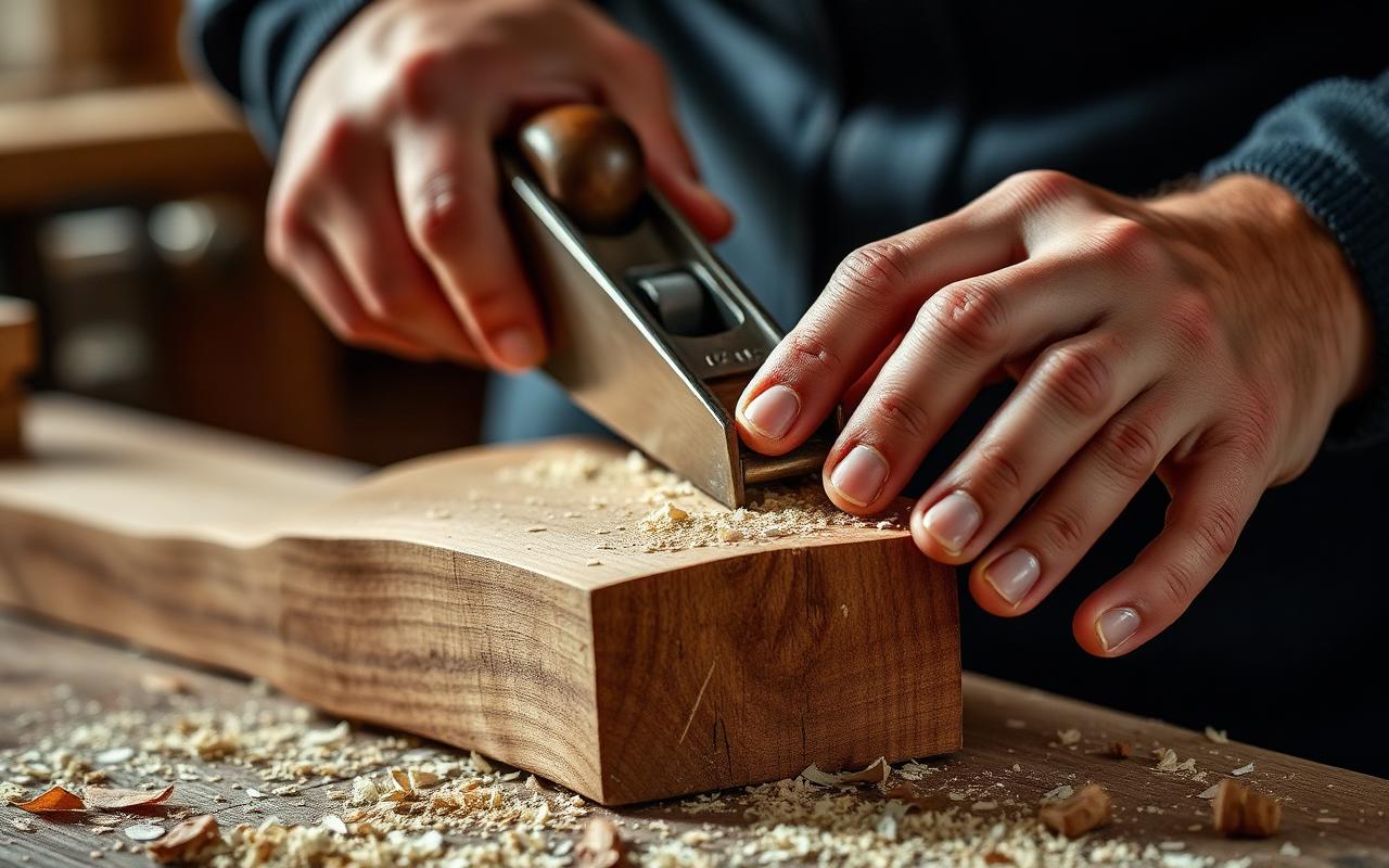 Handwerk mit Hobel und Eiche